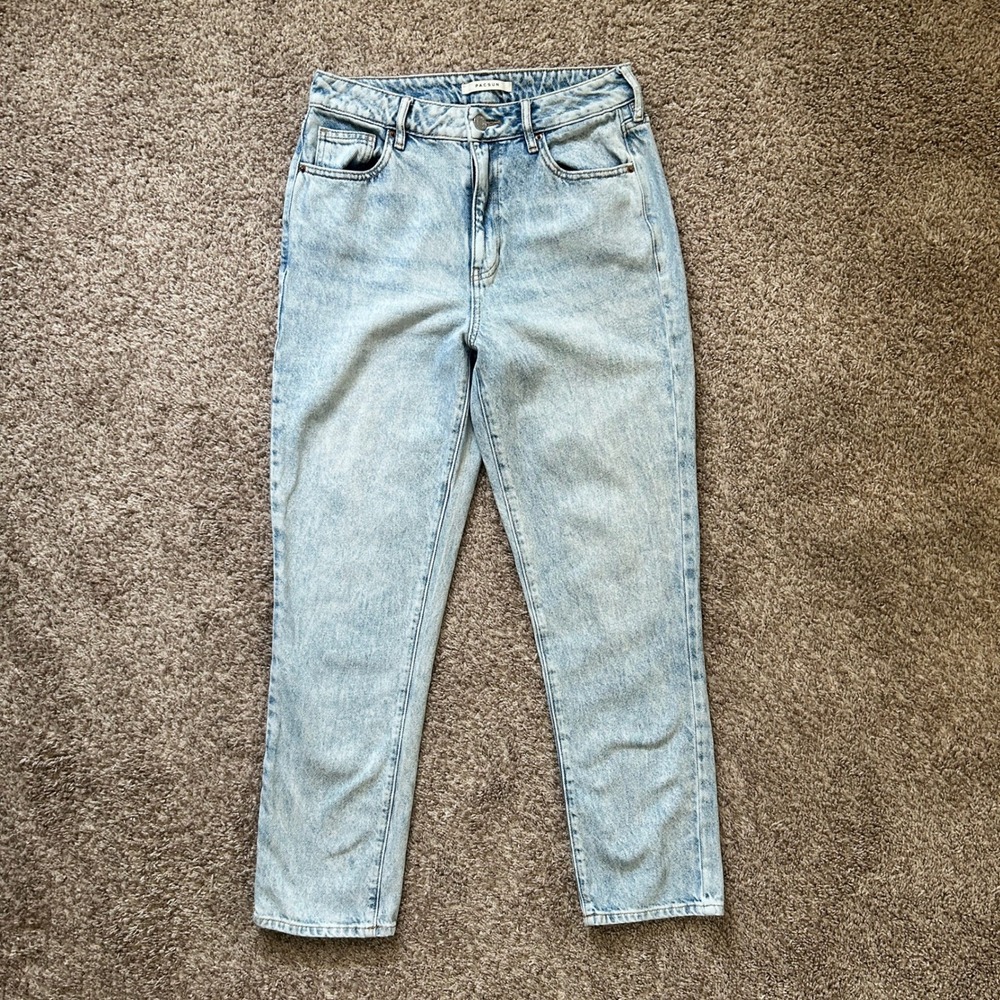 PACSUN High Waisted Mom Jeans I Straight Leg, Light Wash I Women's Size 27‎